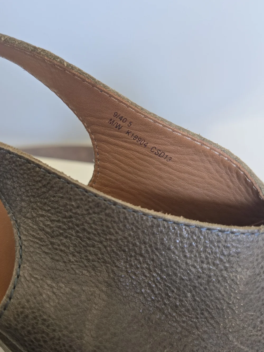 Kork-Ease Taupe Leather Peep-Toe Slingback Heels